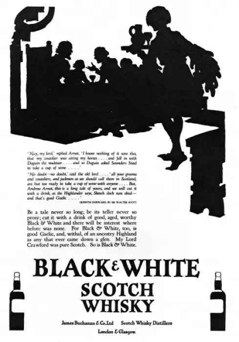 Framed Print : Advertisement for Black & White Whisky Framed Print : Advertisement for Black & White Whisky