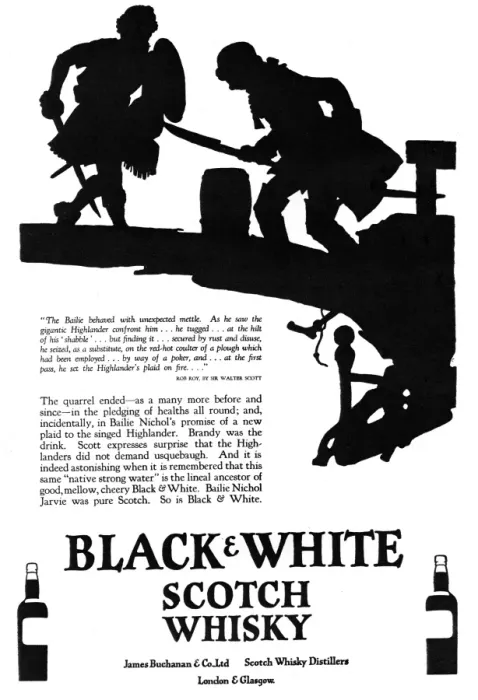 Framed Print : Advertisement for Black & White Whisky Framed Print : Advertisement for Black & White Whisky