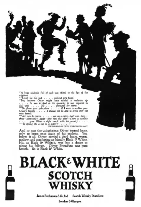 Framed Print : Advertisement for Black & White Whisky Framed Print : Advertisement for Black & White Whisky
