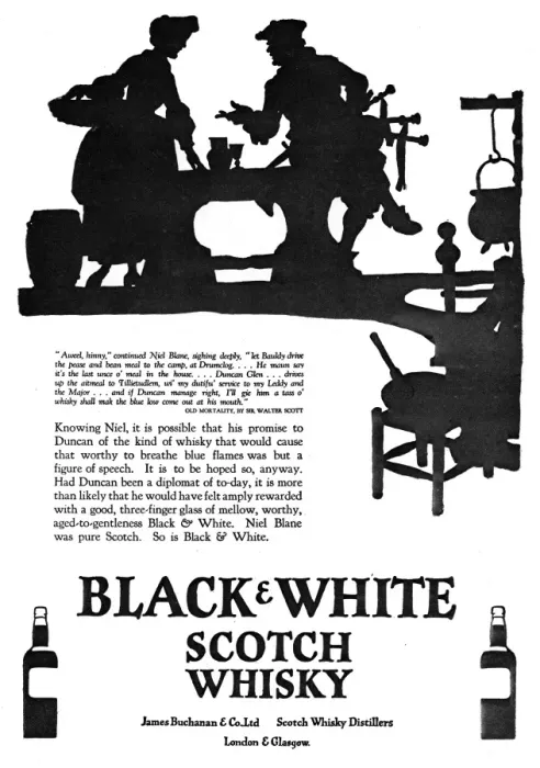 Framed Print : Advertisement for Black & White Whisky Framed Print : Advertisement for Black & White Whisky