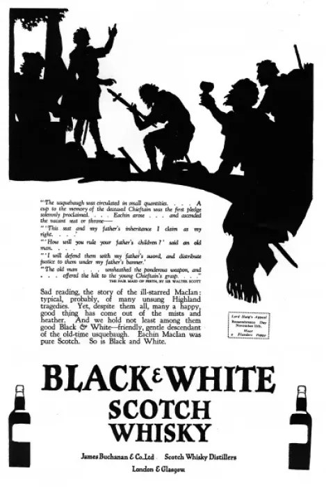 Framed Print : Advertisement for Black & White Whisky Framed Print : Advertisement for Black & White Whisky