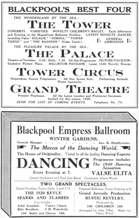 Framed Print : Advert for Blackpools attractions, 1920 Framed Print : Advert for Blackpools attractions, 1920