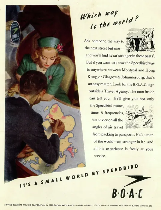 Framed Print : Advert, BOAC, British Overseas Airways Framed Print : Advert, BOAC, British Overseas Airways