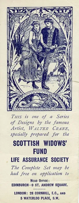 Framed Print : Advertising bookmark, January, designed by Walter Crane Framed Print : Advertising bookmark, January, designed by Walter Crane