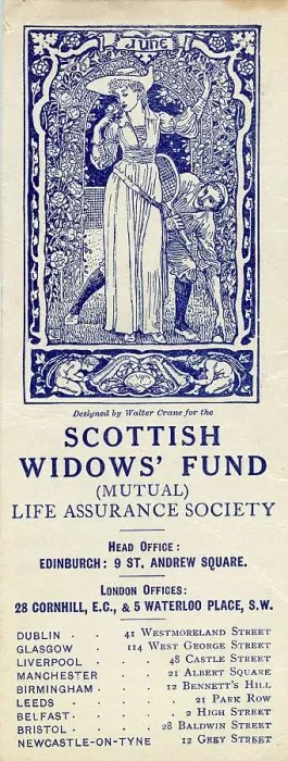 Framed Print : Advertising bookmark, June, designed by Walter Crane Framed Print : Advertising bookmark, June, designed by Walter Crane