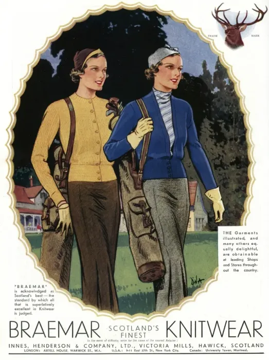 Framed Print : Advert for Braemar Scotlands finest knitwear 1934 Framed Print : Advert for Braemar Scotlands finest knitwear 1934