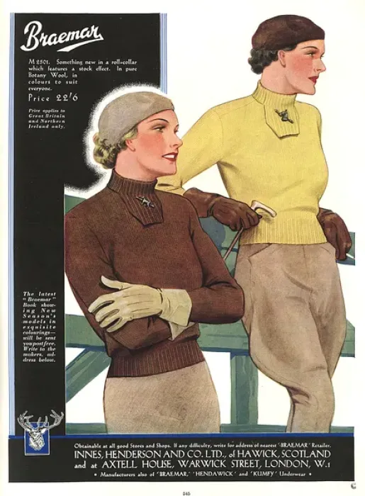 Framed Print : Advertisement for Braemar Woollens 1936 Framed Print : Advertisement for Braemar Woollens 1936