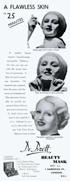 Framed Print : Advert for De Bret beauty masks 1934 Framed Print : Advert for De Bret beauty masks 1934