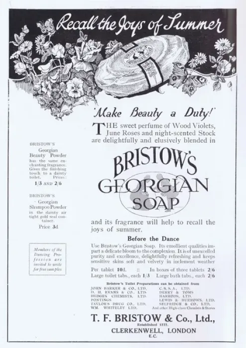 Framed Print : Advert for Bristows Georgian Soap, London, 1923 Framed Print : Advert for Bristows Georgian Soap, London, 1923