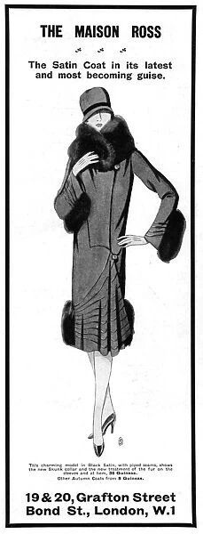 Advert for the British couture house of Maison Ross, 1927