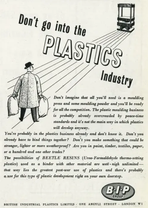 Framed Print : Advert for British Industrial Plastic Limited 1944 Framed Print : Advert for British Industrial Plastic Limited 1944