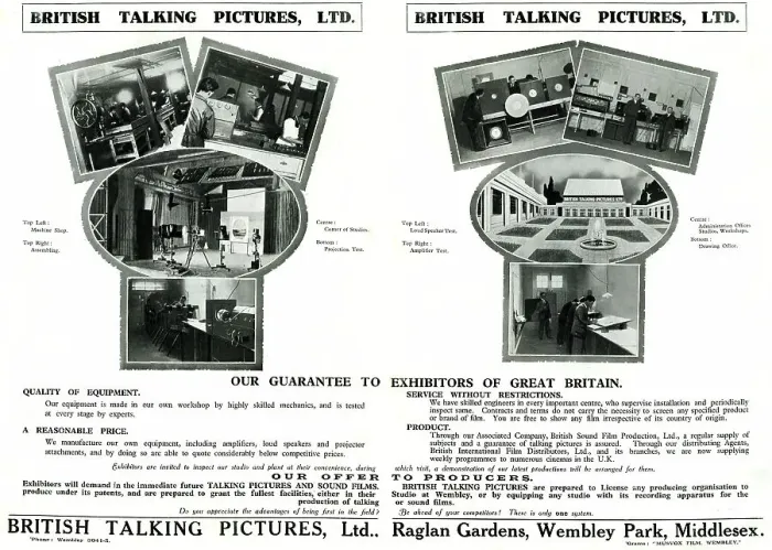 Framed Print : Advert, British Talking Pictures Ltd, Wembley, North London Framed Print : Advert, British Talking Pictures Ltd, Wembley, North London