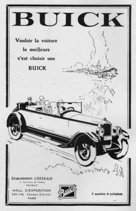Framed Print : Advert for Buick automobiles, 1928, Paris Framed Print : Advert for Buick automobiles, 1928, Paris