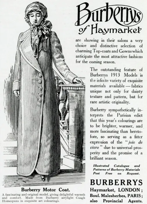 Framed Print : Advert for Burberry motor-coat 1913 Framed Print : Advert for Burberry motor-coat 1913