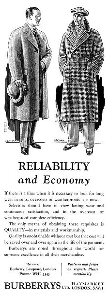 Advert for Burberry overcoats 1940
