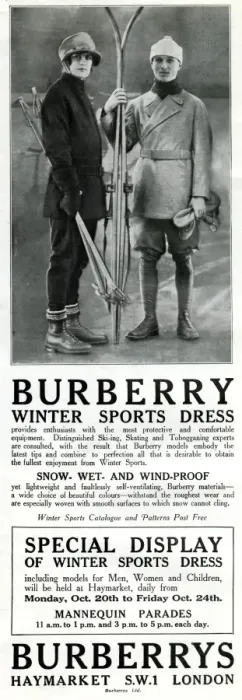 Framed Print : Advert for Burberry Skiing outfits 1924 Framed Print : Advert for Burberry Skiing outfits 1924