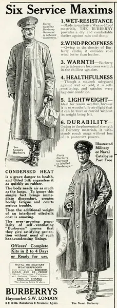 Burberrys 1916 Weatherproof Trench Coat Print. Art Prints, Posters