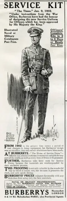 Framed Print : Advert for Burberrys WWI service coats 1916 Framed Print : Advert for Burberrys WWI service coats 1916