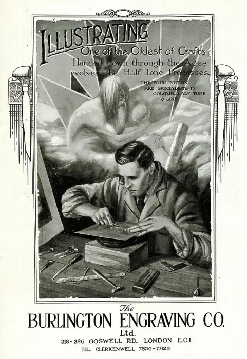 Framed Print : Advert, The Burlington Engraving Co Ltd, London Framed Print : Advert, The Burlington Engraving Co Ltd, London