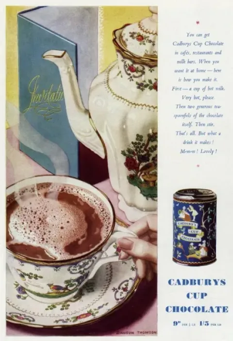 Framed Print : Advert for Cadburys cup chocolate 1939 Framed Print : Advert for Cadburys cup chocolate 1939