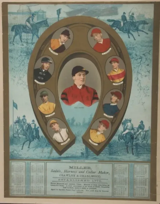 Framed Print : Advertising calendar for a saddler, harness and collar maker Framed Print : Advertising calendar for a saddler, harness and collar maker