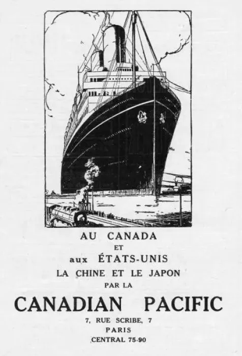 Framed Print : Advert for Canadian Pacific Lines, 1926, Paris Framed Print : Advert for Canadian Pacific Lines, 1926, Paris