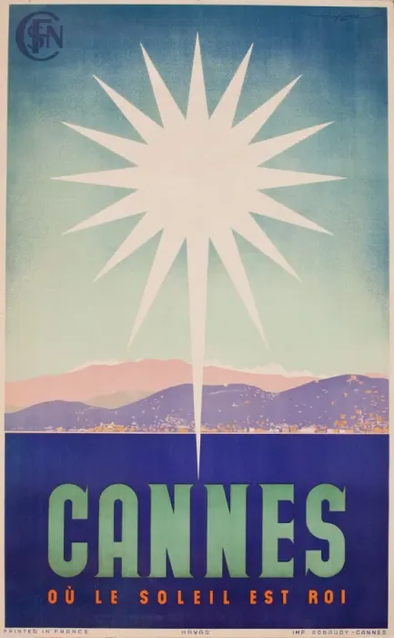 Framed Print : Advertisement for Cannes, South of France Framed Print : Advertisement for Cannes, South of France