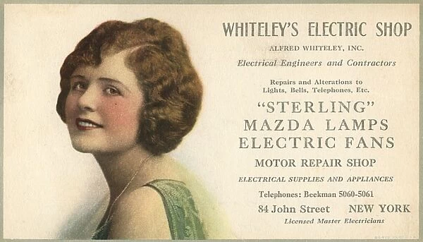 Advertising Card for Whiteleys Electric Shop