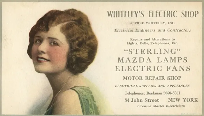 Framed Print : Advertising Card for Whiteleys Electric Shop Framed Print : Advertising Card for Whiteleys Electric Shop