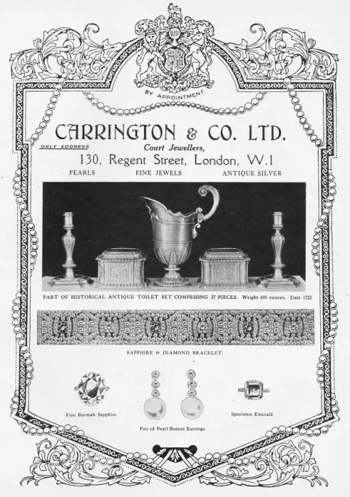Framed Print : Advert for Carrington and Co Ltd - Court Jewellers, London Framed Print : Advert for Carrington and Co Ltd - Court Jewellers, London