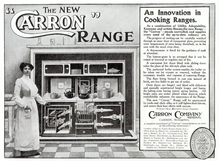 Framed Print : Advert for Carron Company - Cooking Range 1910 Framed Print : Advert for Carron Company - Cooking Range 1910