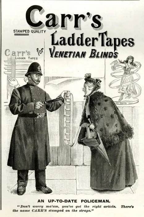 Framed Print : Advert, Carrs Ladder Tapes for Venetian Blinds Framed Print : Advert, Carrs Ladder Tapes for Venetian Blinds
