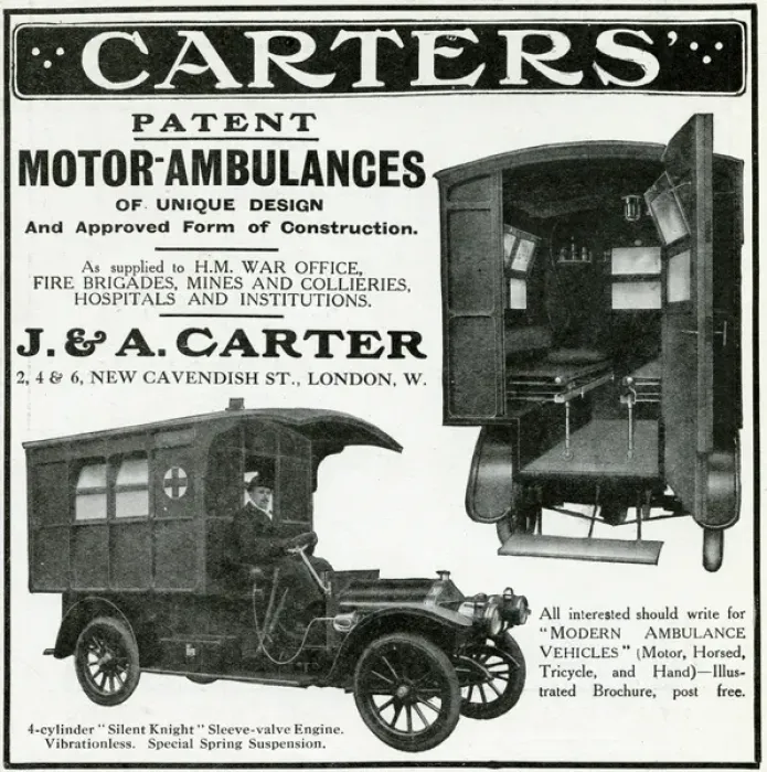 Framed Print : Advert for Carters motor-ambulances 1912