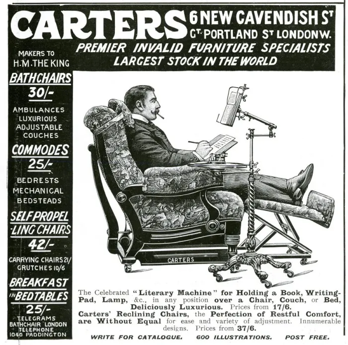 Framed Print : Advert for Carters reading stands 1906 Framed Print : Advert for Carters reading stands 1906