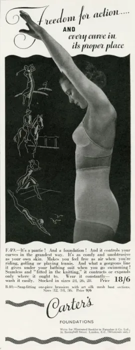 Framed Print : Advert for Carters womens sports underwear 1934 Framed Print : Advert for Carters womens sports underwear 1934