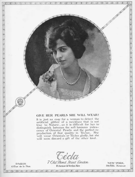 Framed Print : Advert for Cecla pearls, 1925