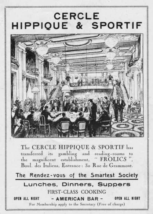 Framed Print : Advert for Cercle Hippique & Sportif, 1922, Paris Framed Print : Advert for Cercle Hippique & Sportif, 1922, Paris