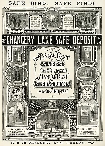 Advert for Chancery Lane safe deposit 1888