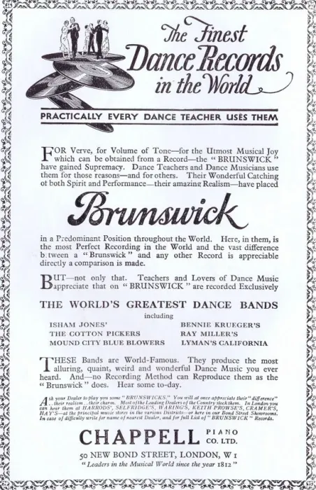 Framed Print : Advert for Chappell music dance records, 1925 Framed Print : Advert for Chappell music dance records, 1925
