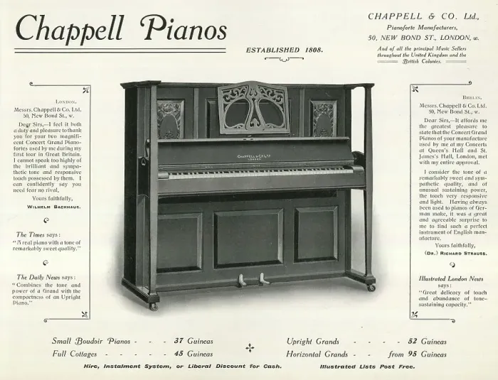 Framed Print : Advert for Chappell Pianos, London Framed Print : Advert for Chappell Pianos, London