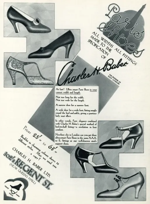 Framed Print : Advert for Charles H. Baber ladies footwear 1929 Framed Print : Advert for Charles H. Baber ladies footwear 1929