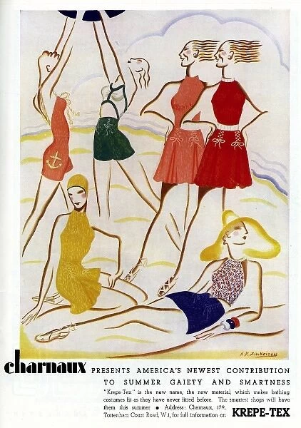 Advert for Charnaux womens beachwear 1935