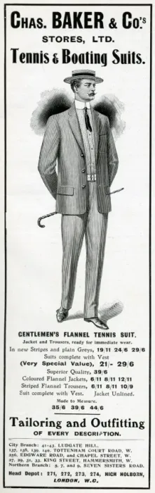 Framed Print : Advert for Chas. Baker & Cos mens boating suit 1906 Framed Print : Advert for Chas. Baker & Cos mens boating suit 1906