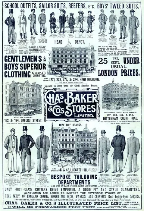 Framed Print : Advert, Chas Baker & Co Stores Limited, London Framed Print : Advert, Chas Baker & Co Stores Limited, London