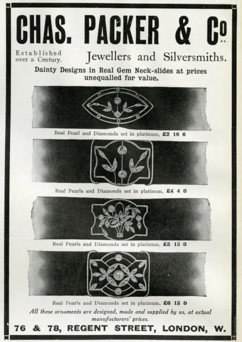 Framed Print : Advert for Chas. Packer & Co, neck-slides 1912