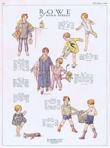 Advert for childrens garments at Rowes of Bond Street, Lon