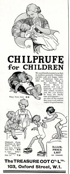 Advert for Chilprufe childrens wear 1934