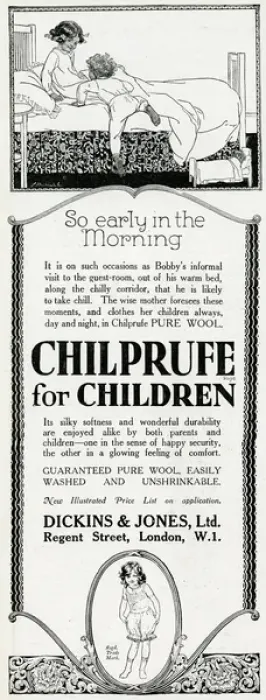 Framed Print : Advert for Chilprufe pure wool children clothes 1923 Framed Print : Advert for Chilprufe pure wool children clothes 1923