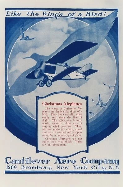 Advertisment for a Christmas aeroplane