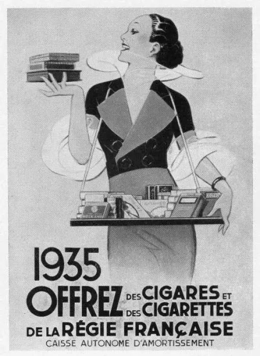 Framed Print : Advert for Cigarette Advert, 1935, Paris Framed Print : Advert for Cigarette Advert, 1935, Paris